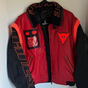Dainese Red and Black Vintage Men's leather motorcycle Jacket